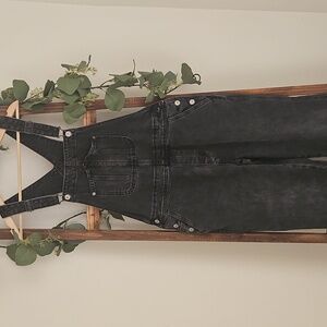 Old Navy Charcoal Black Denim Overalls Size 10 Womens